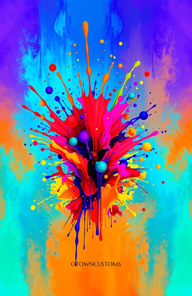 Colorful Paint Splashes Abstract Geometric