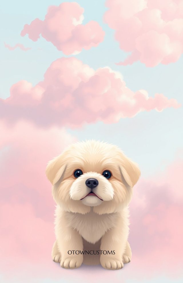 Pastel Pup Serene Gaze Digital Painting