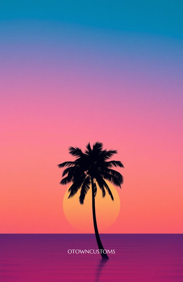 Synthwave Palm Tree Sunset Synthwave Palm
