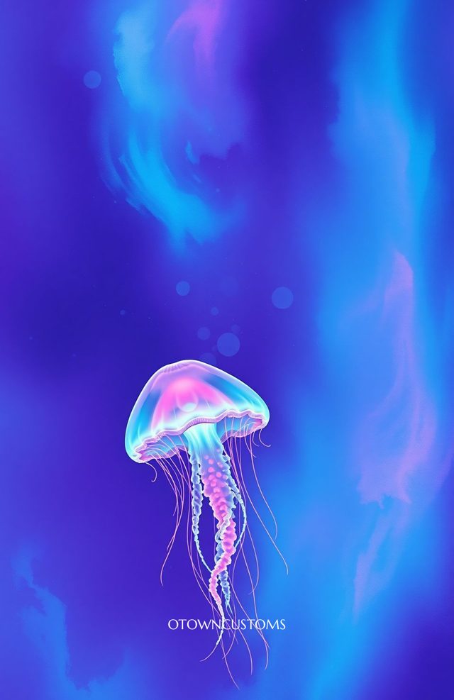 Cosmic Jellyfish Glowing Illustration