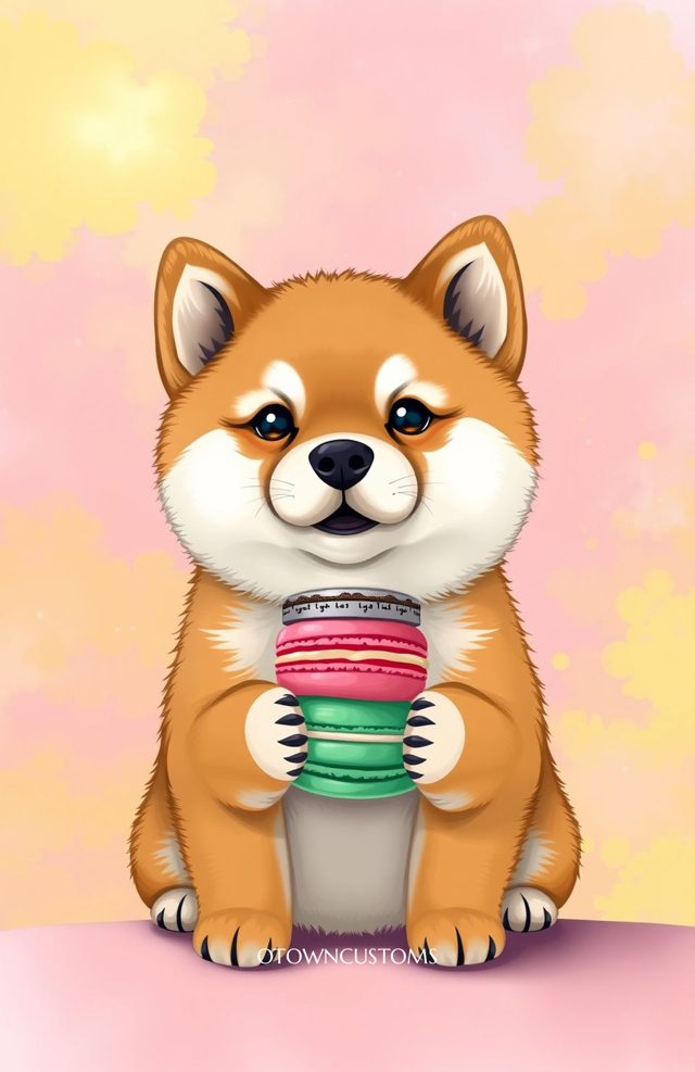 Digital Art Cute Shiba Sweet Treats