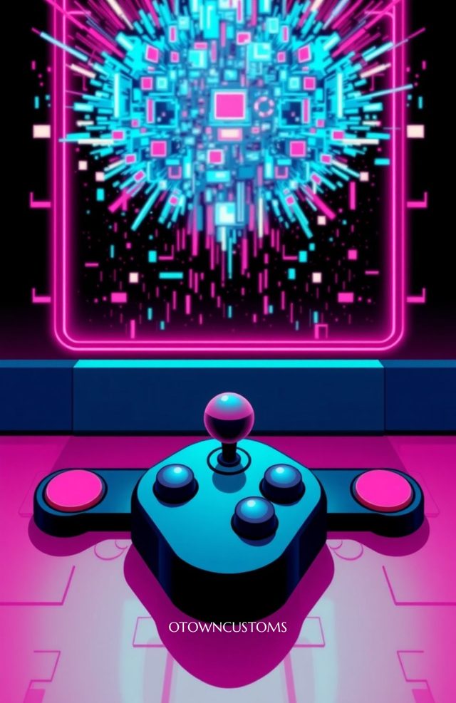 Neon Retro Arcade Glitch