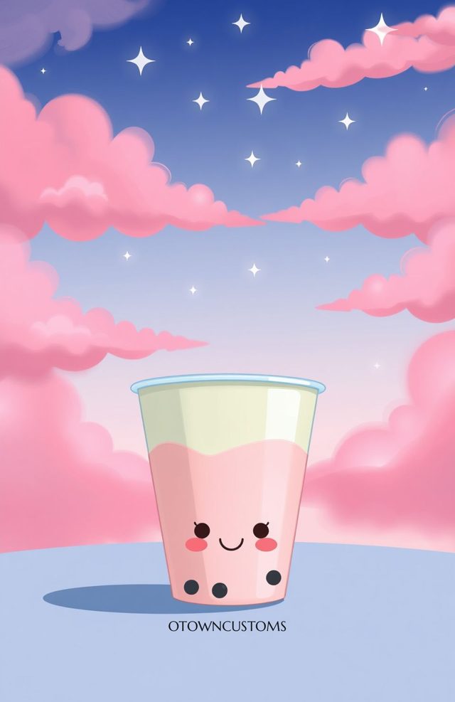 Kawaii Cartoon Cute Boba Tea