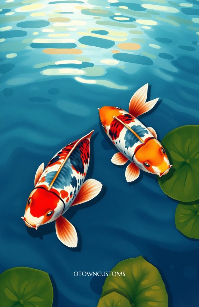 Rainbow Koi Pond Stylized Carp
