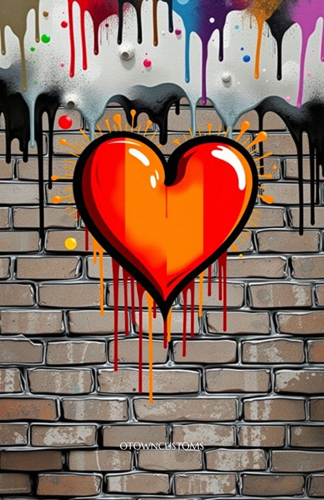 Urban Graffiti Brick Heart