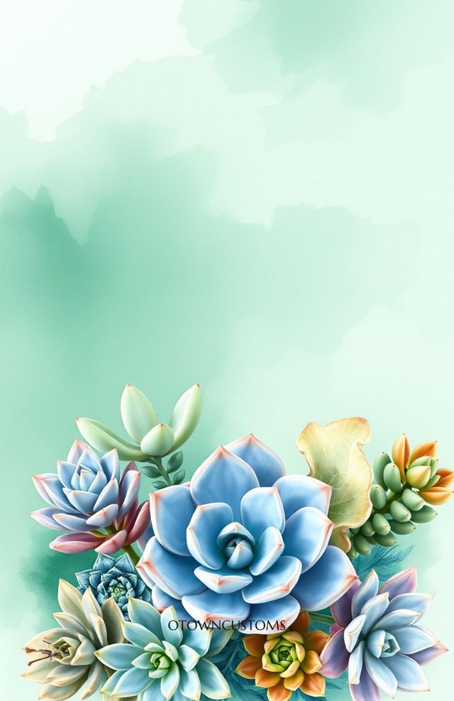 Watercolor Succulent Garden