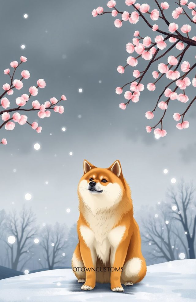 Cute Shiba Inu Sakura Snow