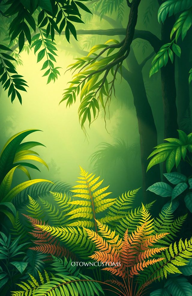 Lush Tropical Fern Jungle Paradise