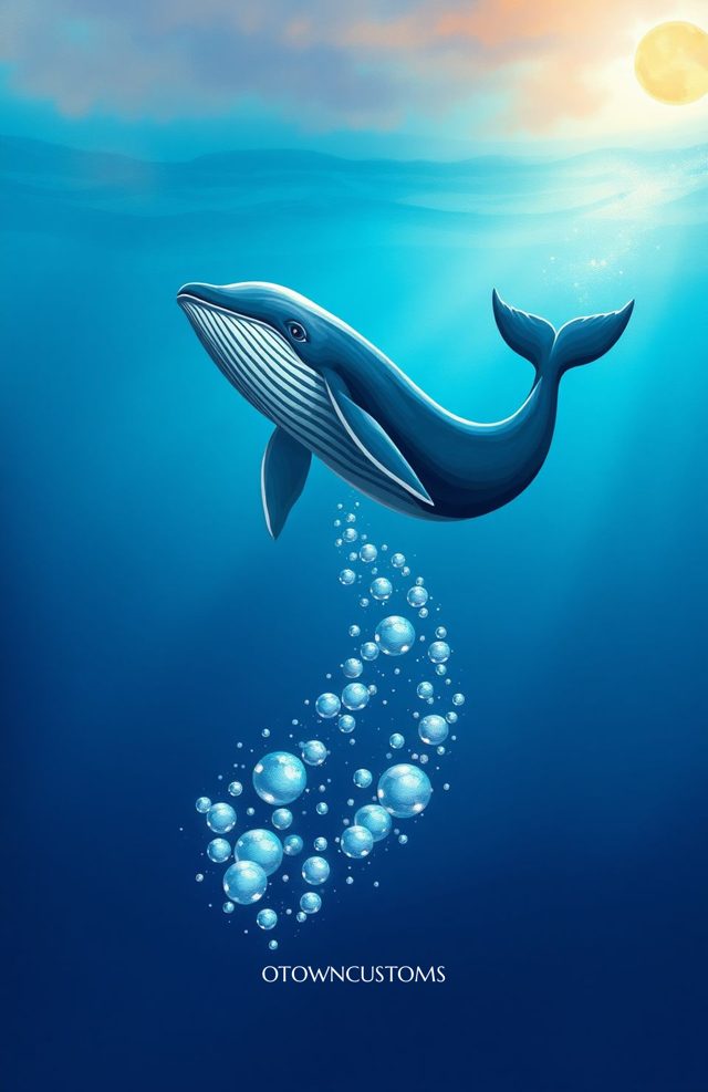 Realistic Whimsical Whale Bubble