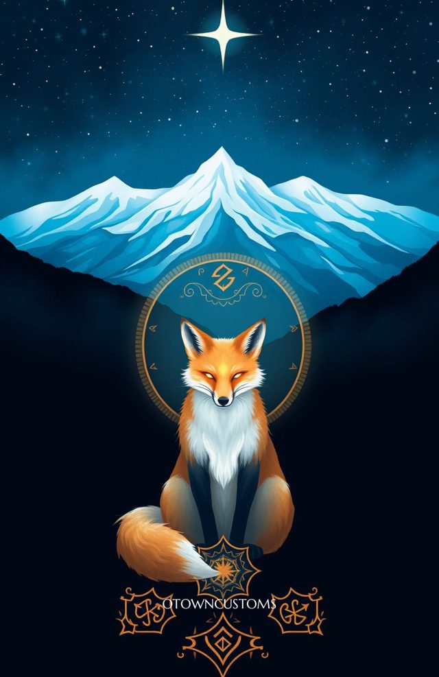 Stylized Fantasy Mountain Fox Spirit