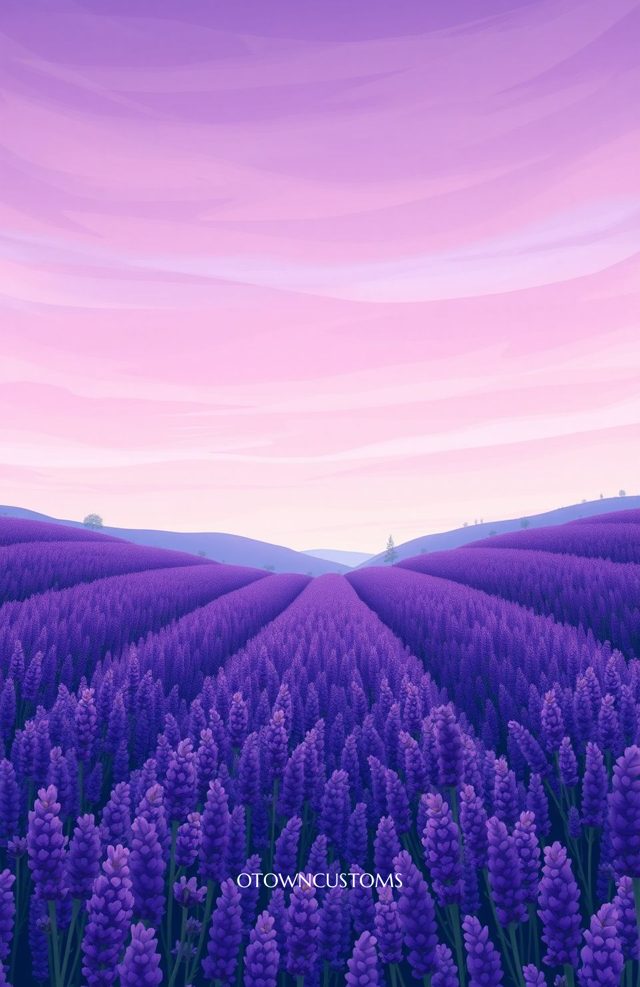 Lavender Field Provence Minimalist Landscape