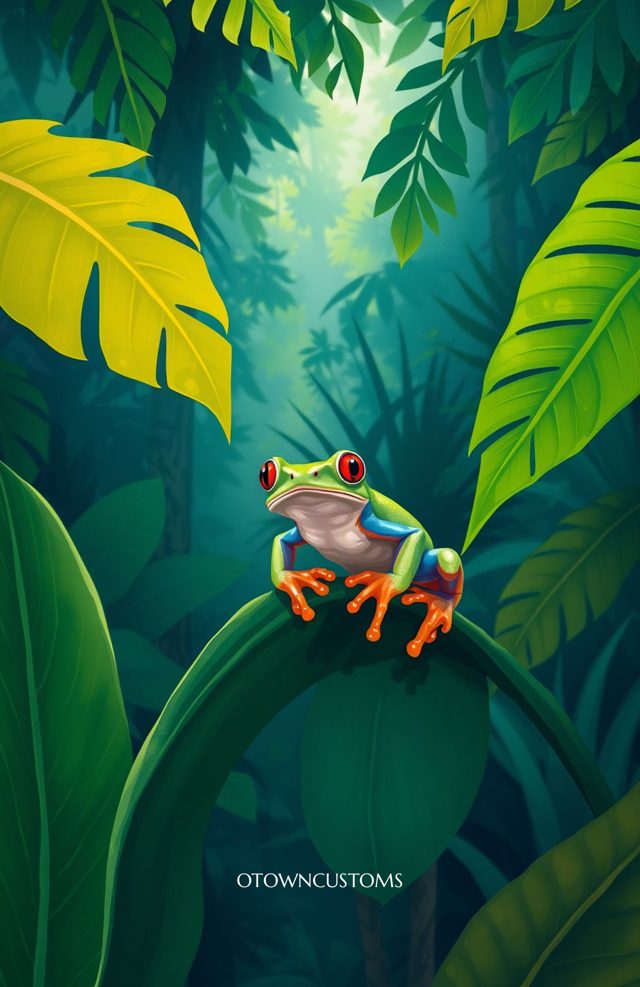 Vibrant Jungle Frog Emerald Jewel