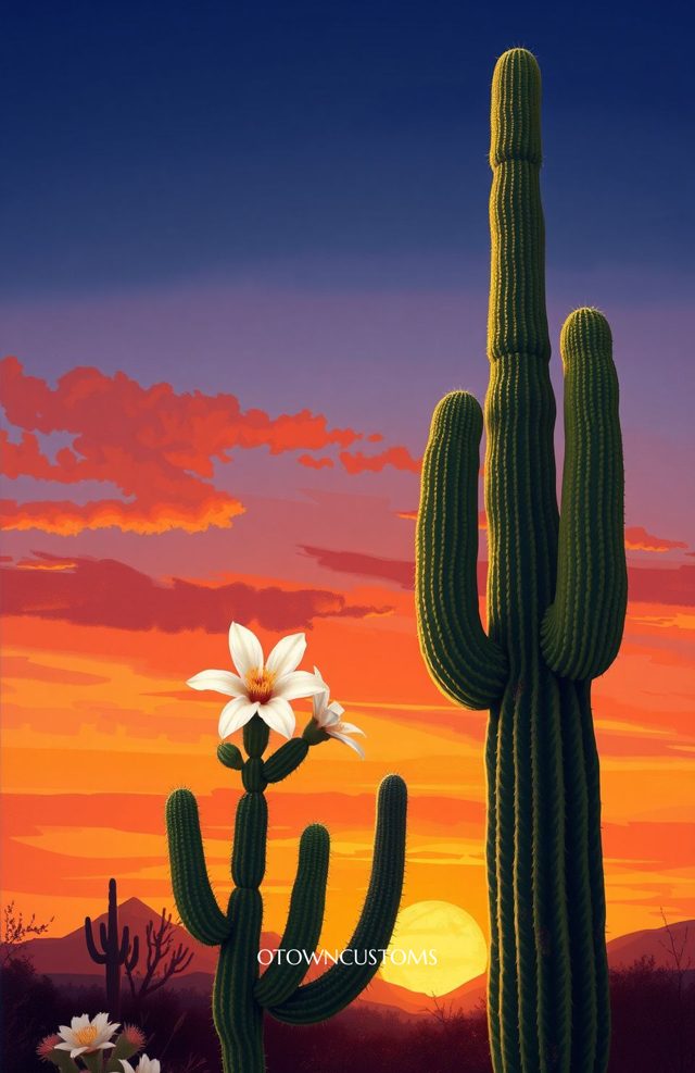 Desert Bloom Saguaro Sunset