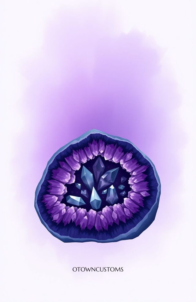 Crystal Geode Purple Gemstone Illustration
