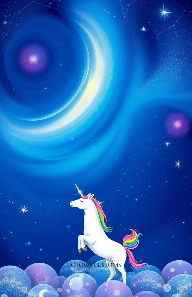 Dreamy Unicorn Stargazing Whimsical Fantasy