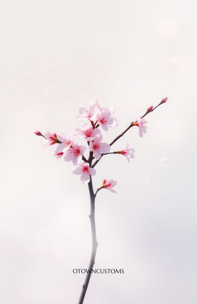 Minimalist Delicate Cherry Blossom Floral
