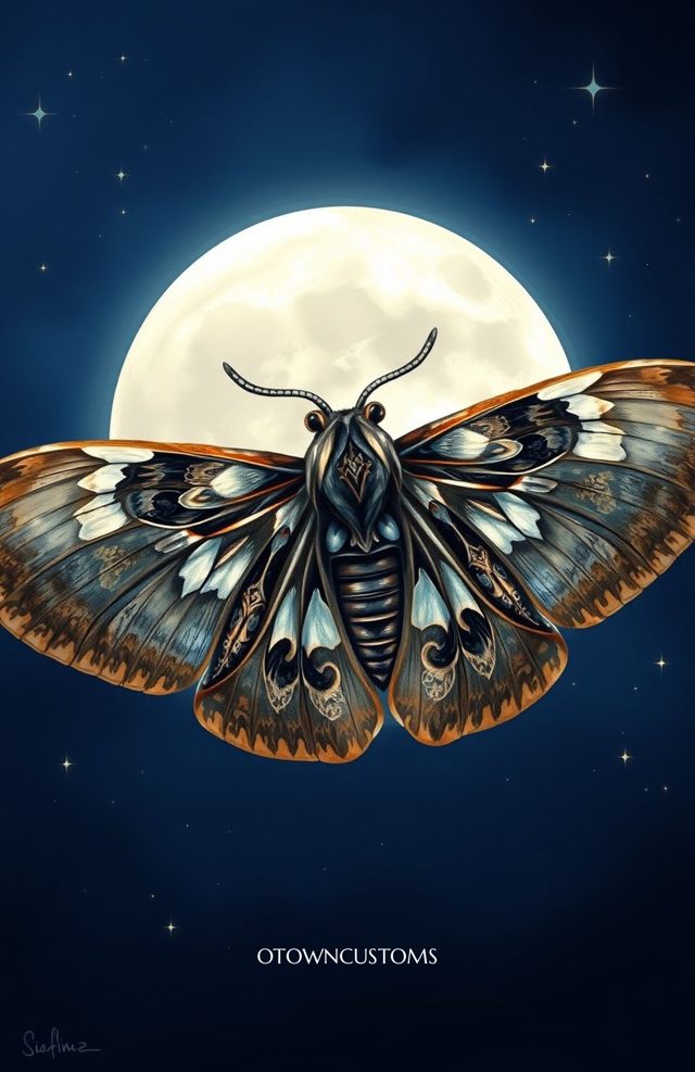 Mystic Moth Moon Night