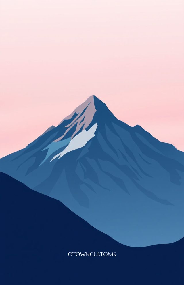 Geometric Mountain Majesty Minimalist Sunset