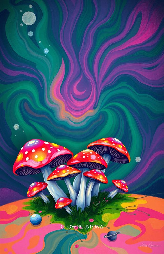 Psychedelic Mushrooms Fantasy SciFi Patch