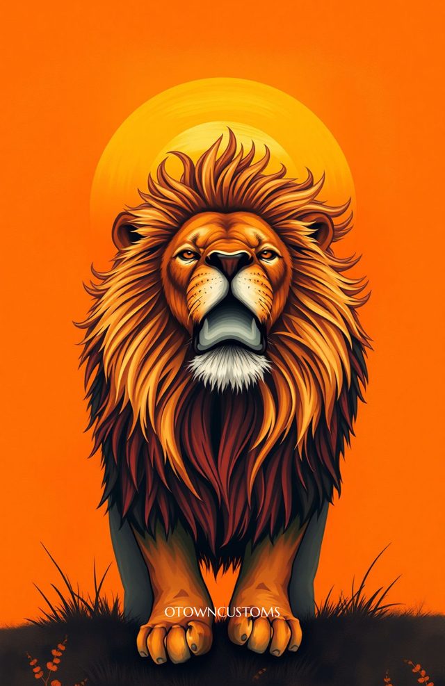 Lion Majesty Sunset Bold Illustration