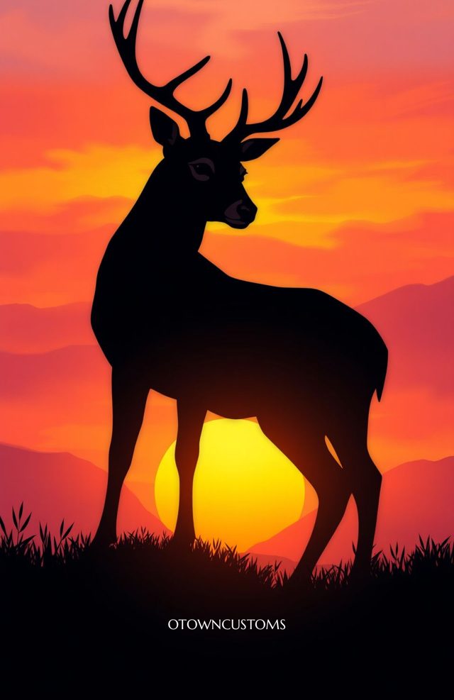 Sunset Serenity Deer Silhouette