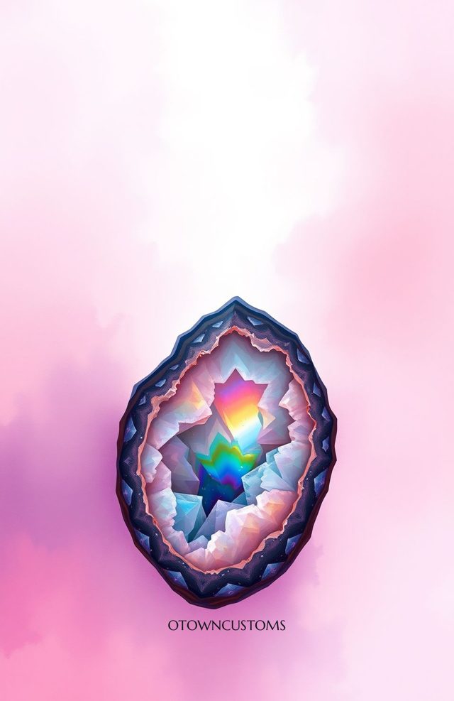 Rainbow Aura Quartz Geode