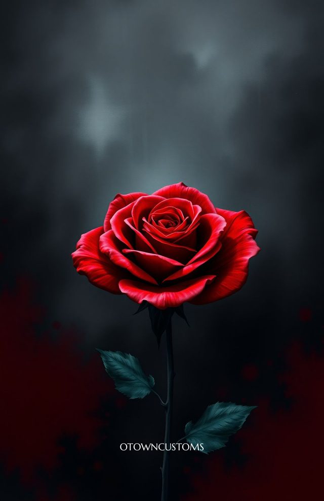 Dramatic Red Rose Gothic Floral Botanical