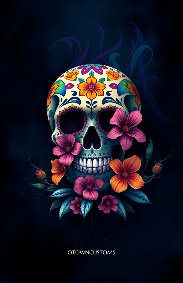 Floral Skull Sugar Art