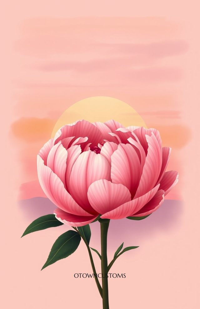 Soft Watercolor Floral Sunset Bloom