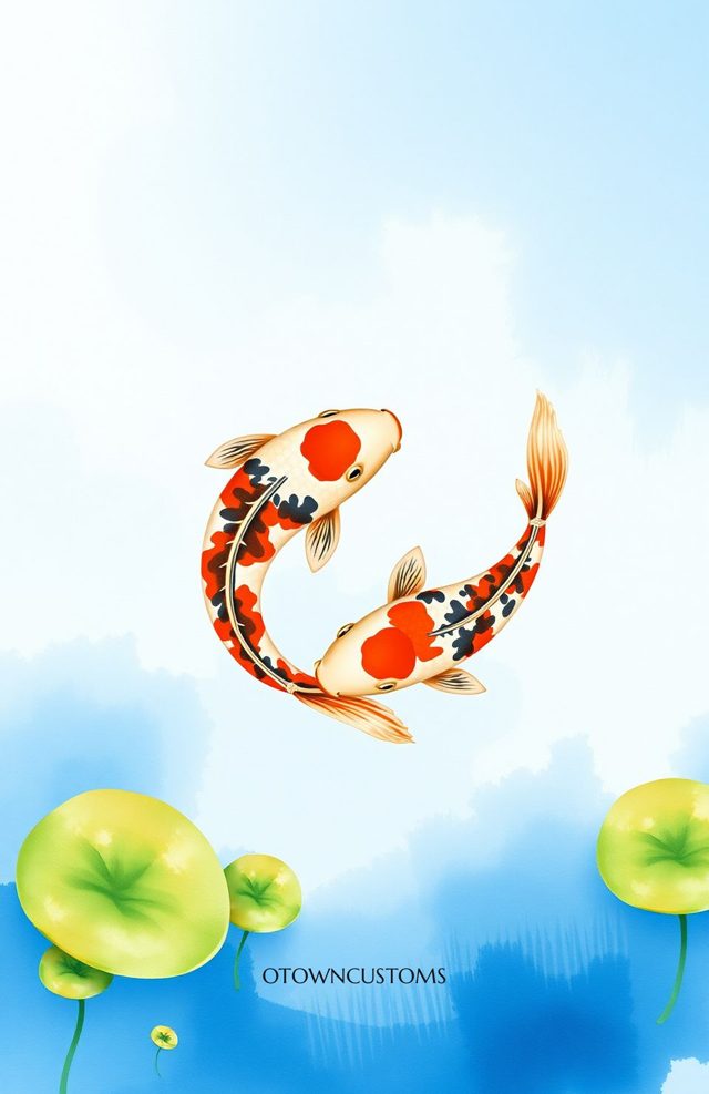 Watercolor Koi Pond Koi Fish