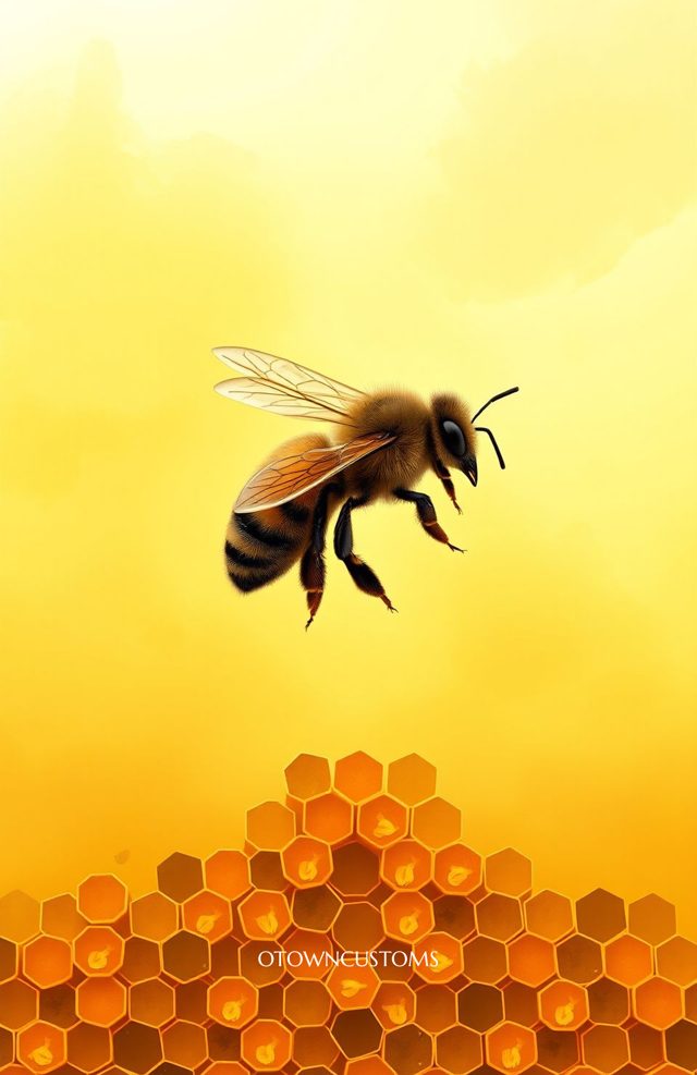 Realistic Bee Honeycomb Golden Sweetness