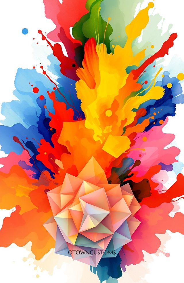 Abstract Geometric Color Explosion