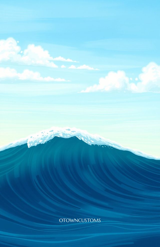 Stylized Ocean Wave Serenity