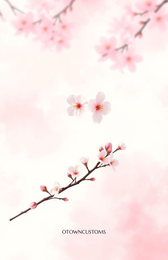 Delicate Floral Watercolor Sakura Blossom