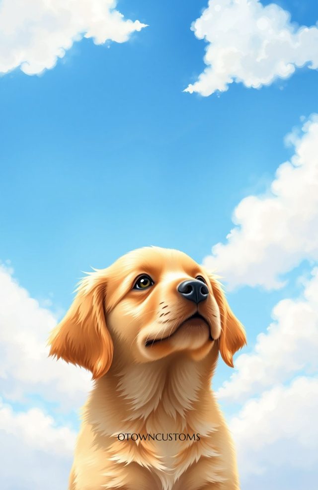 Painterly Golden Retriever Puppy Bliss