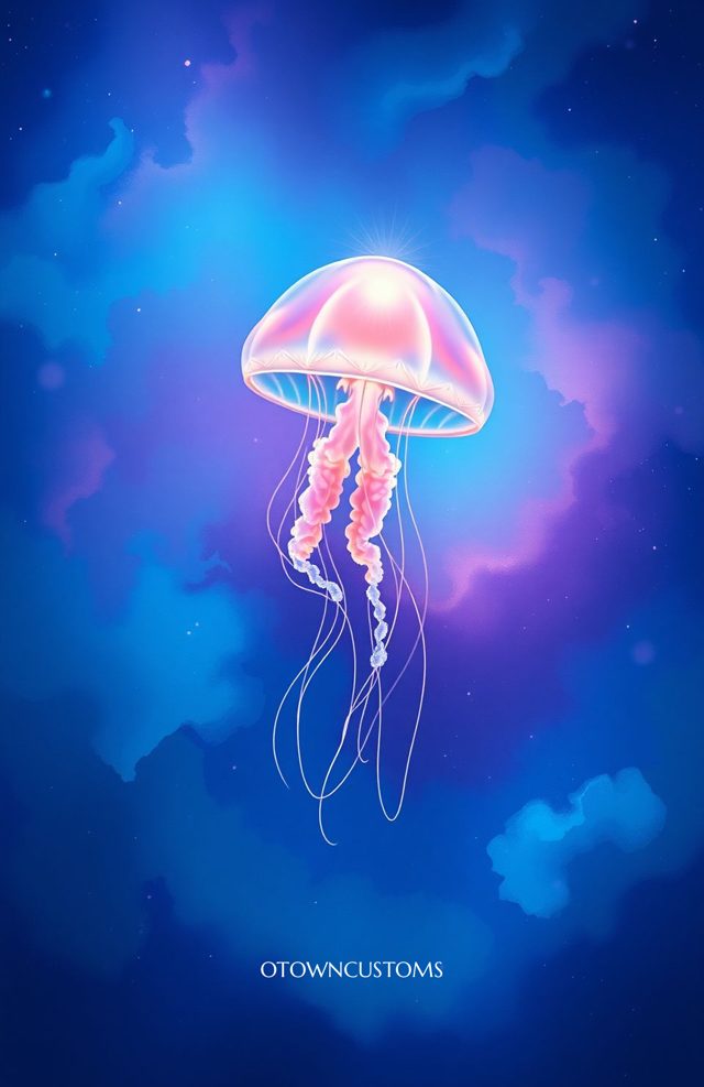 Glowing Cosmic Jellyfish Fantasy