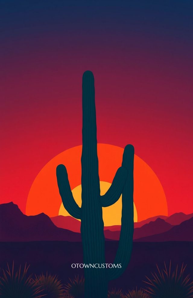 Minimalist Desert Sunset Bloom