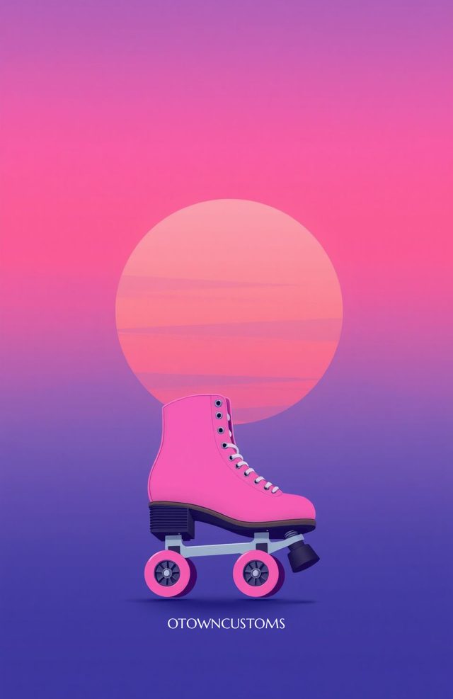 Vaporwave Retro Roller Skate Sunset
