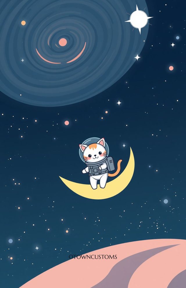 Charming Space Cat Galaxy Ride