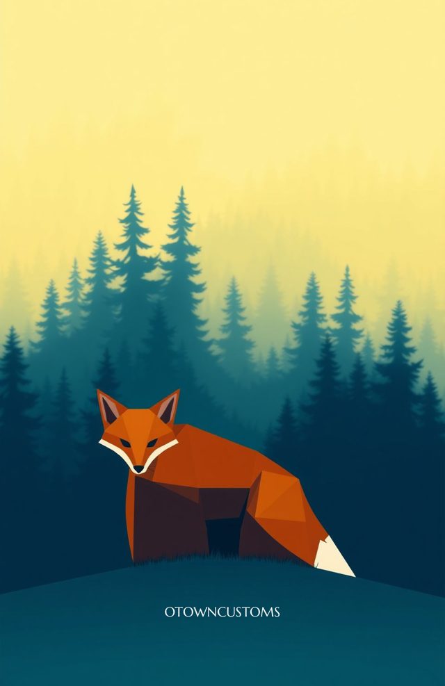 Geometric Fox Forest Guardian
