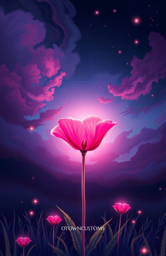 Vibrant Floral Neon Bloom Night Garden