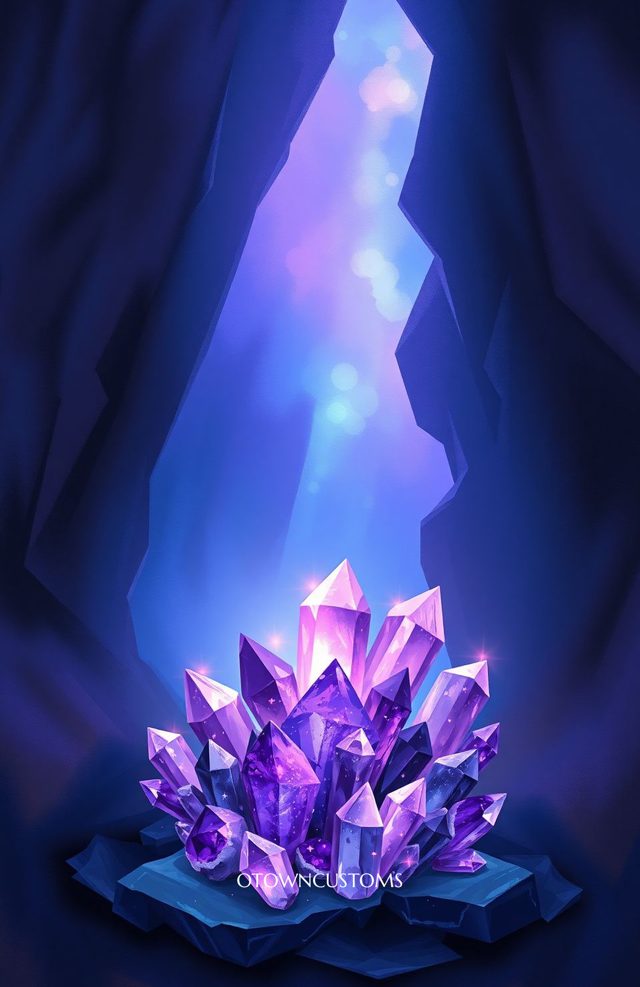Glowing Crystals Mystic Cavern