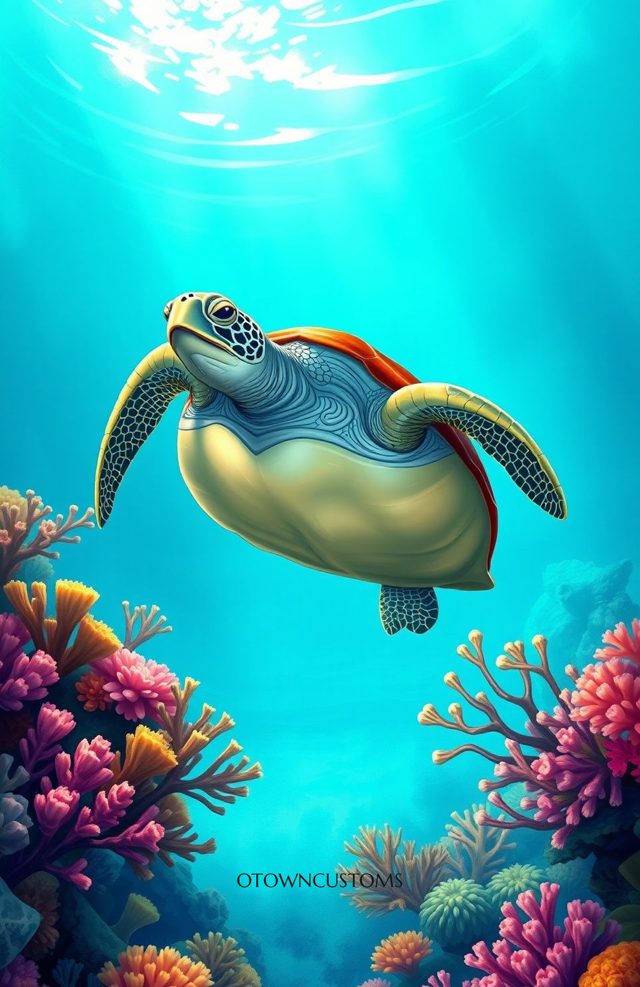 Oceanic Turtle Reef Vibrant Underwater