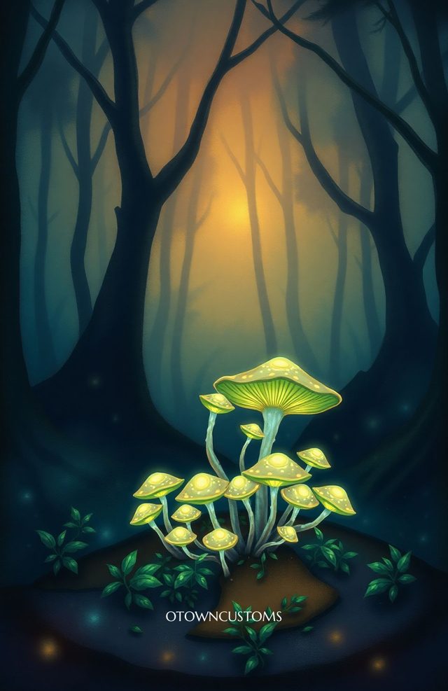 Mystical Forest Enchanted Fungi Glow