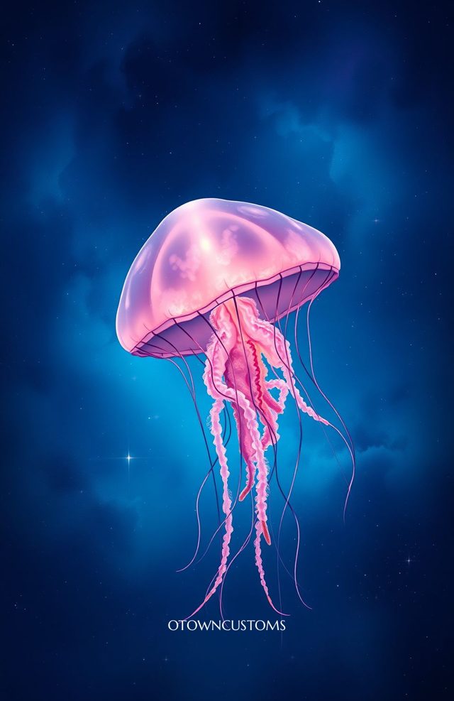 Glowing Bioluminescent Jellyfish Nebula