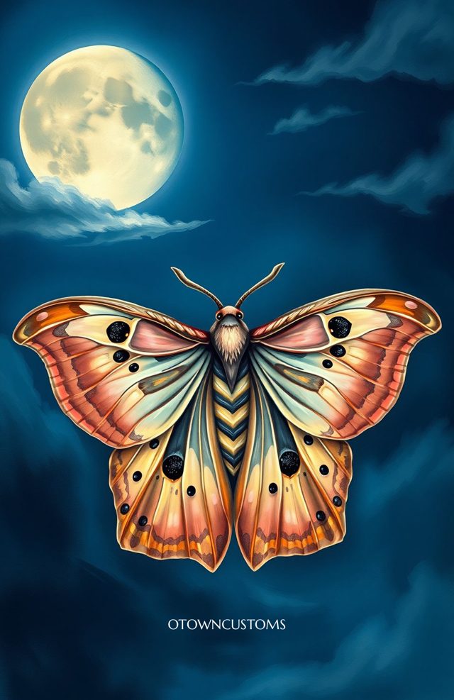 Ethereal Moth Art Mystic Lunar Eclipse