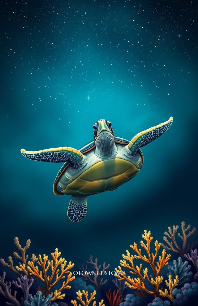 Realistic Celestial Sea Turtle