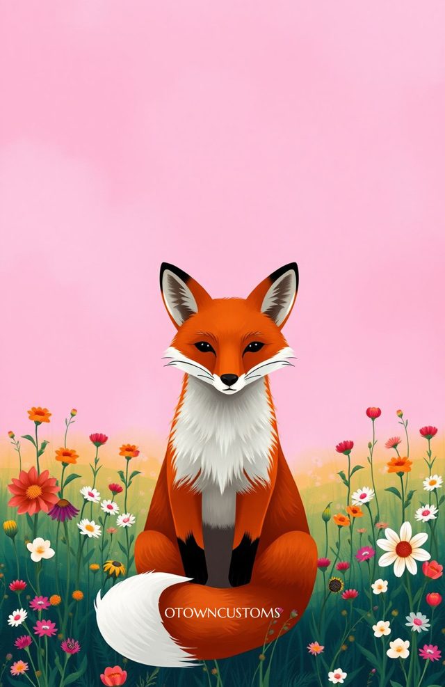 Whimsical Floral Fox Illustration
