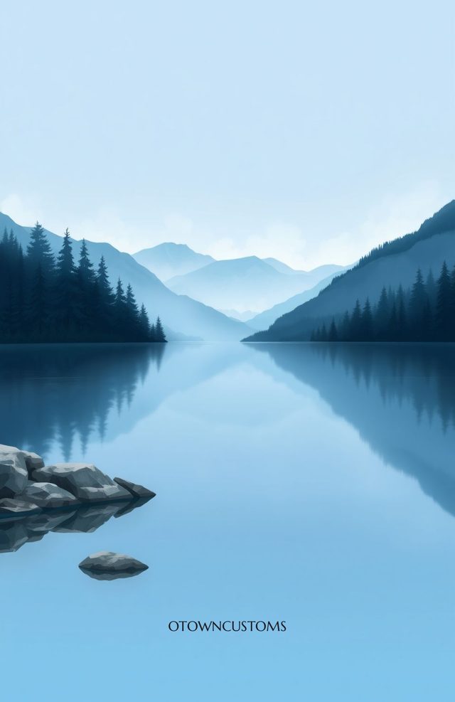 Minimalist Mountains Tranquil Lake
