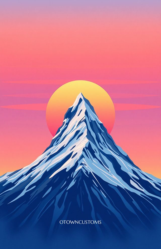 Majestic Mountain Alpine Abstract Sunset